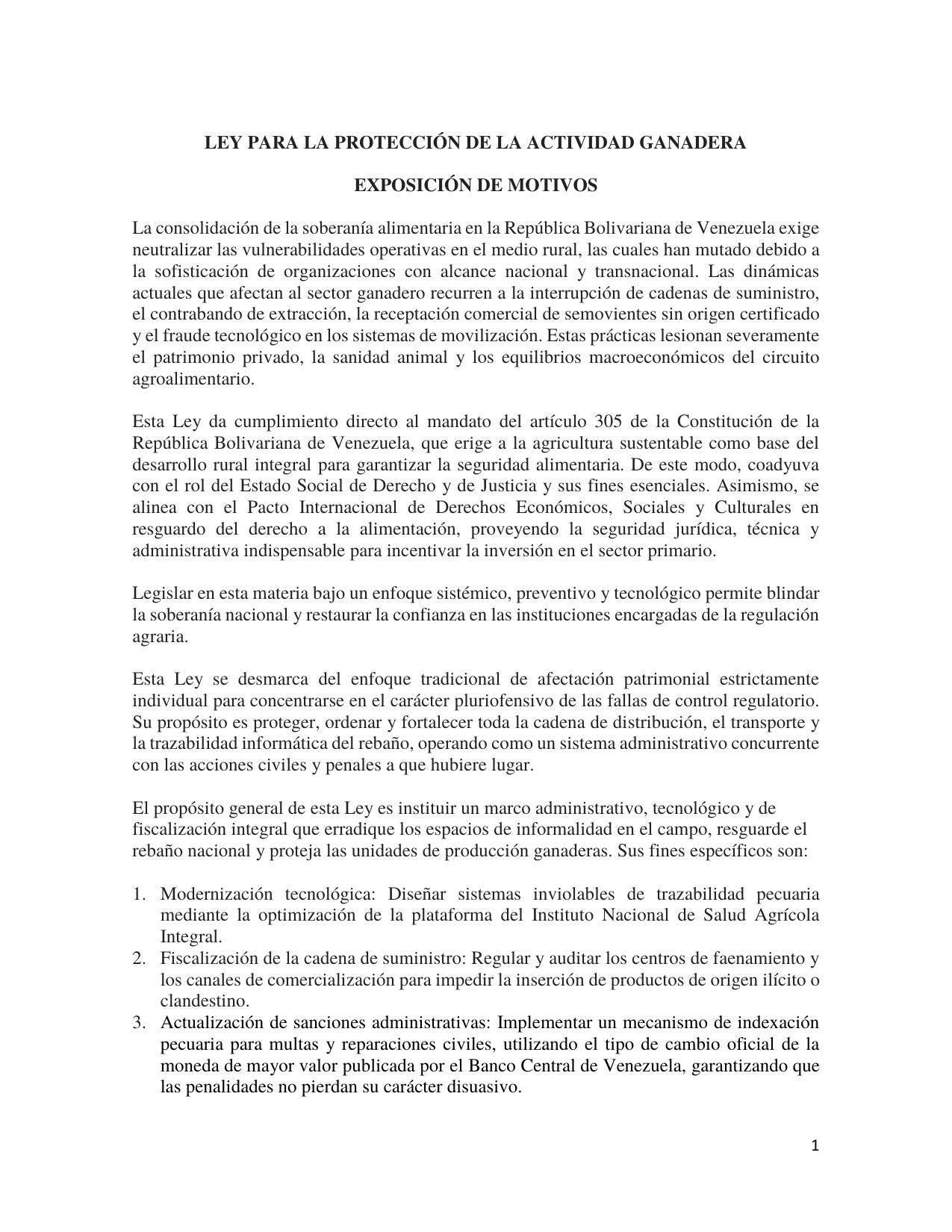 Vista previa — Proyecto de Ley para la Protección de la Actividad Ganadera